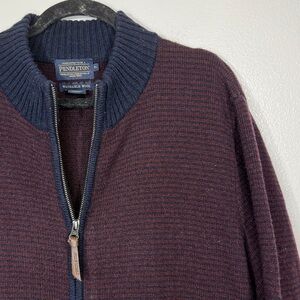 Pendleton Shetland Wool Full Zip Sweater XL NWOT